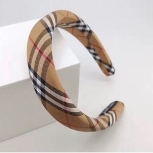 Plaid Tan Headband